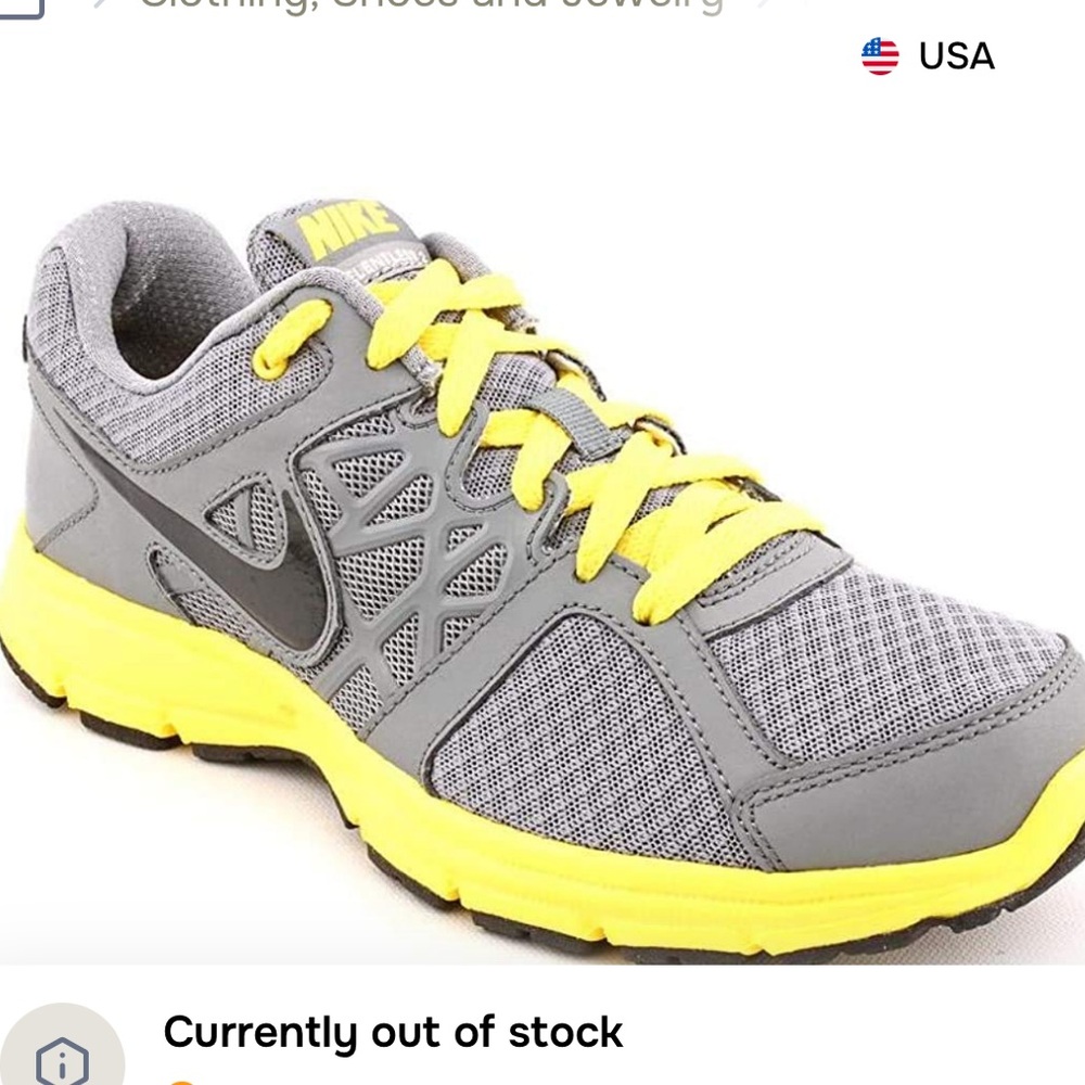 Nike Air Relentless 2 Running Shoes Men’s Size US 11 Gray Yellow (511914-004)